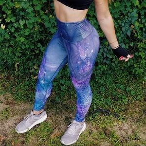 EVCR Purple Spacey High-waisted Leggings (S)